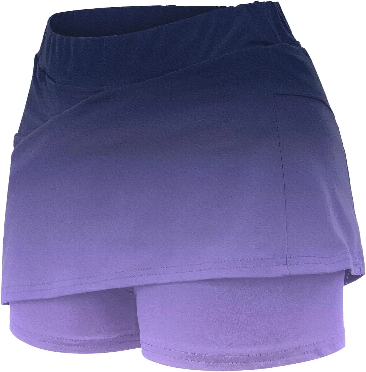 Womens Activewear Pleated Tennis Skirts Fade Pattern Printed Culottes Skinny Mid Waisted Workout Summer Casual Skirt