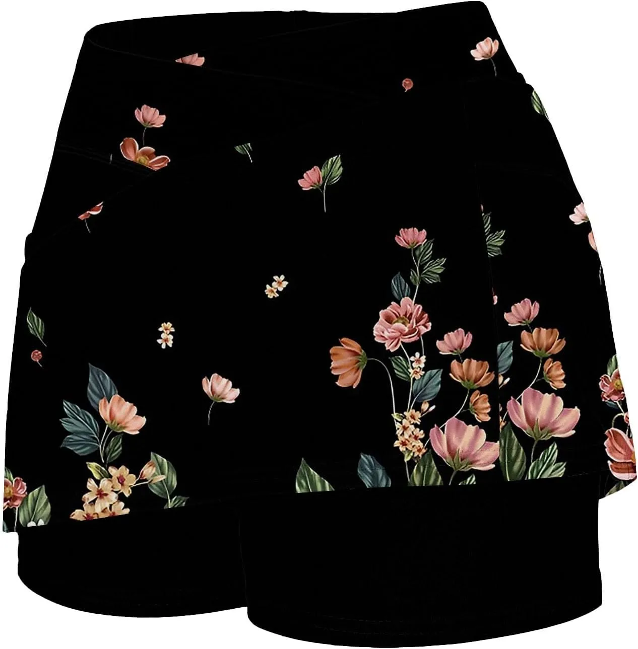 Womens Activewear Pleated Tennis Skirts Fade Pattern Printed Culottes Skinny Mid Waisted Workout Summer Soft Skirt