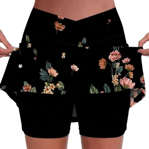 Womens Activewear Pleated Tennis Skirts Fade Pattern Printed Culottes Skinny Mid Waisted Workout Summer Soft Skirt