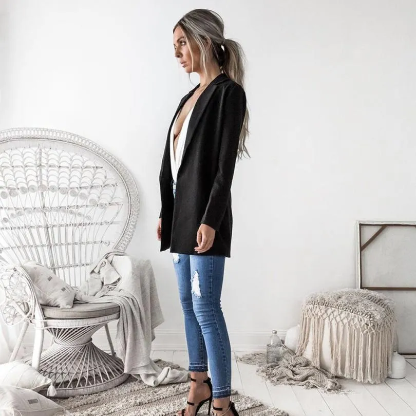 Women's Casual Cotton Long-Sleeved Blazer