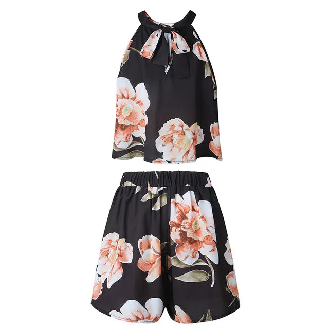 Women's Casual Flower Skirt Set