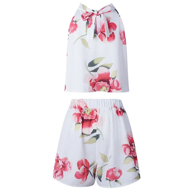Women's Casual Flower Skirt Set