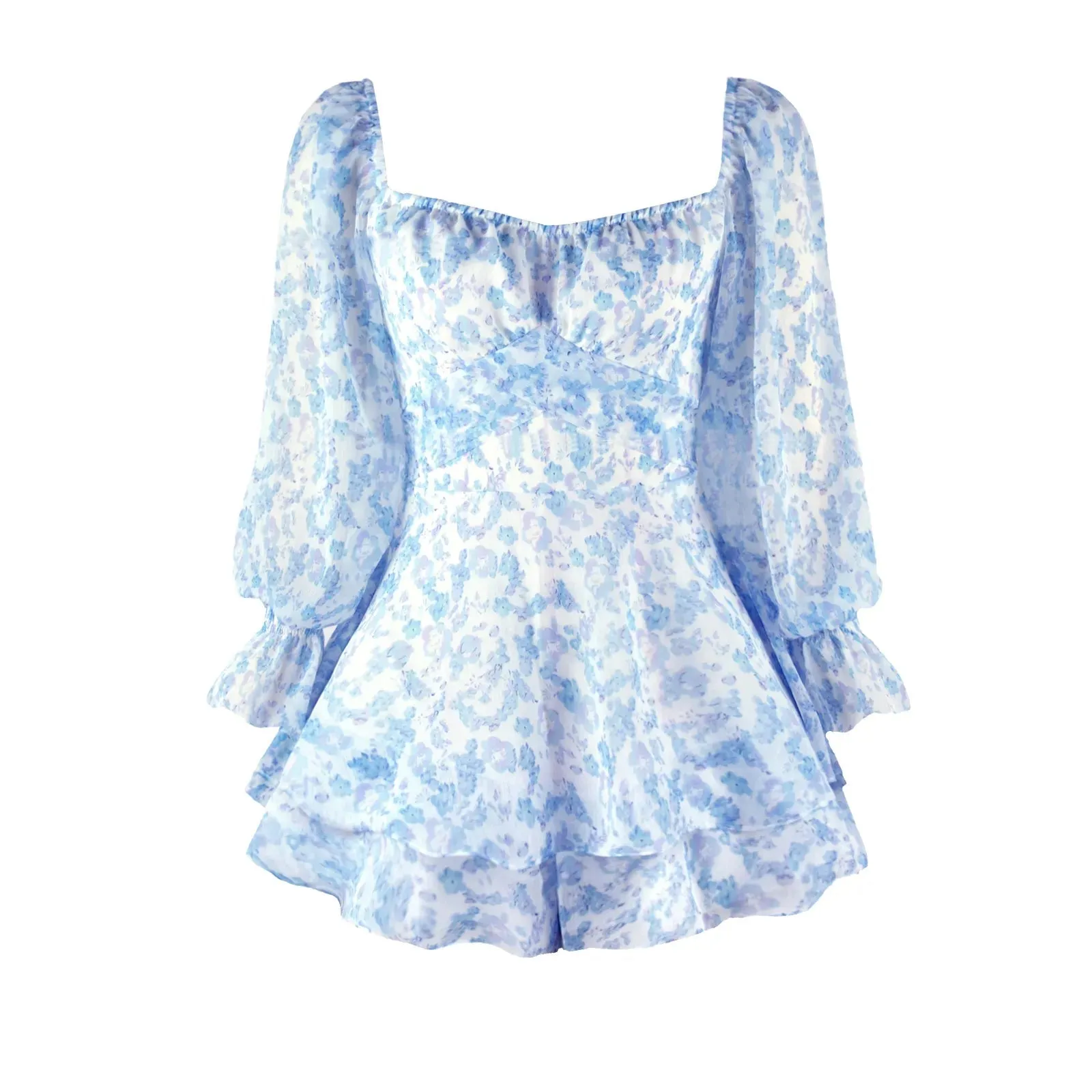 Women's Chiffon Floral Ruffled Fashion Designer Playsuit Rompers