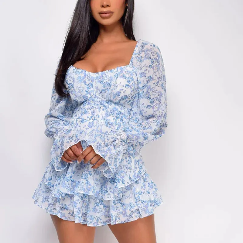 Women's Chiffon Floral Ruffled Fashion Designer Playsuit Rompers