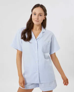 Women's Classic Cotton Florence Short Pajamas - Jacquard Blue