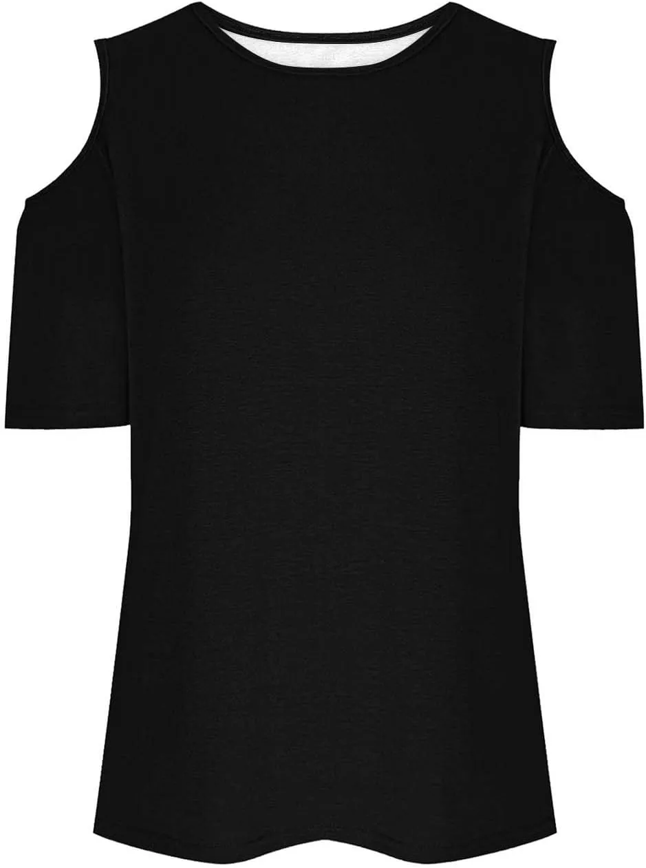 Womens Crew Neck Cold Shoulder Tops Short Sleeve Casual T Shirt 2025 Dressy Blouse Trendy Summer Loose Fit Tunic Tees