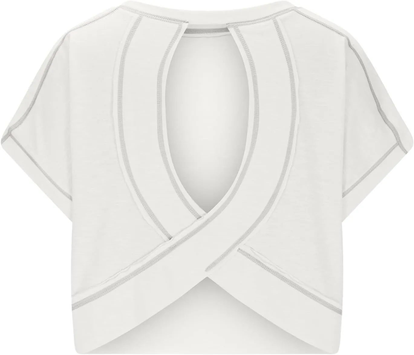 Womens Crop Workout Tops Cap Sleeve Tops Summer Cropped Shirts Open Back Blouses