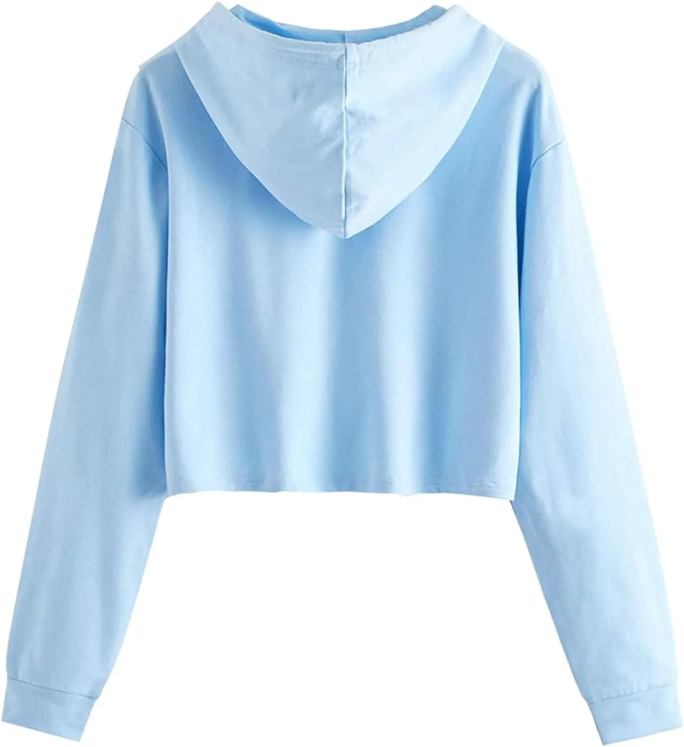 Womens Cropped Sweatshirt Casual Short Cute Hoodies Drawstring Workout Y2k Hoodies Loose Trendy Pullover Sweaters