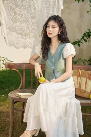 Women's Denim Blouse and Skirt Set Separately Sold
