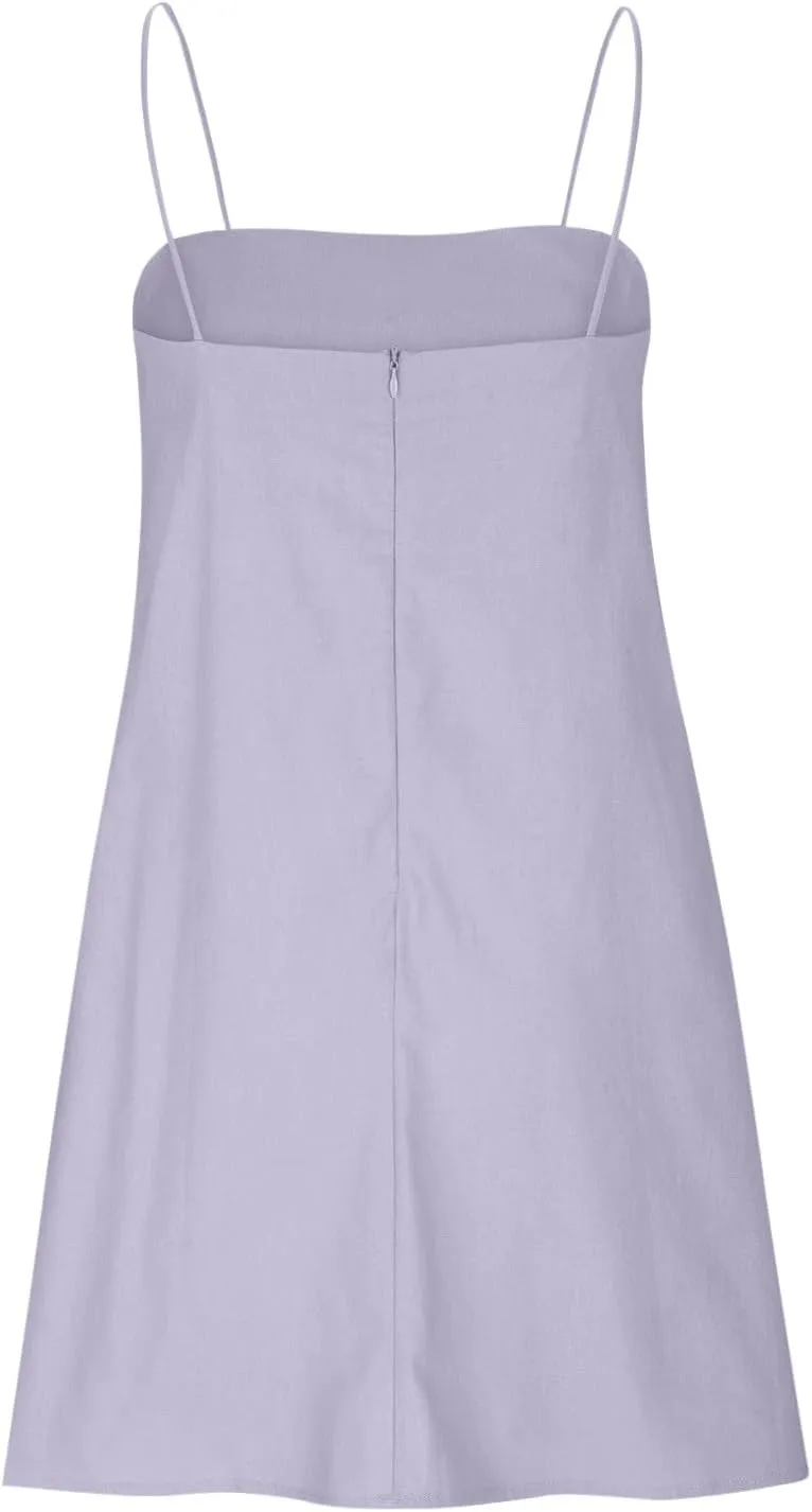 Womens Dresses Sleeveless Spaghetti Strap Off The Shoulder Dresses for Women Linen Mini Petite Dresses 2025