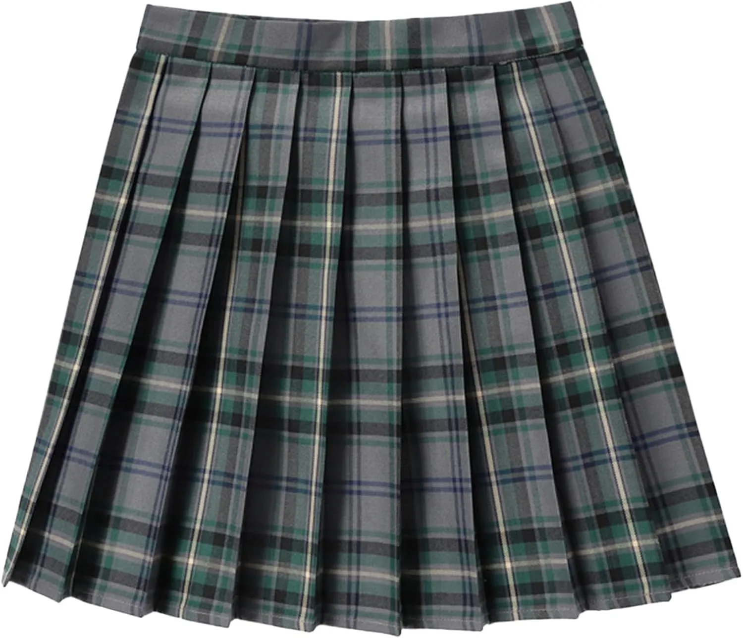 Womens Girl High Waisted Pleated Tennis Skirt School A-Line Skirts Mini Plaid Skirt
