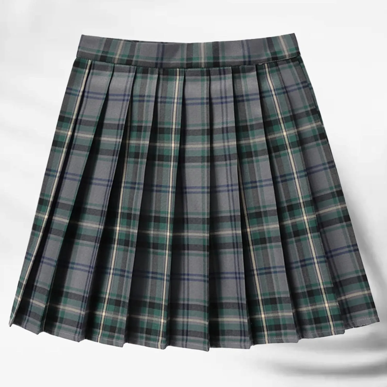 Womens Girl High Waisted Pleated Tennis Skirt School A-Line Skirts Mini Plaid Skirt