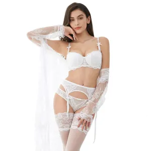 Women's Lace Satin Pajamas Set