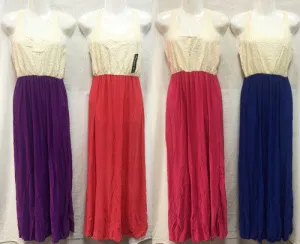 women's lace top dresses assorted colors Case of 12