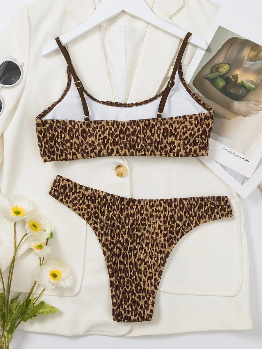 Women's Leopard Print Bikini Set - Designer Beach Swimwear | GFIT