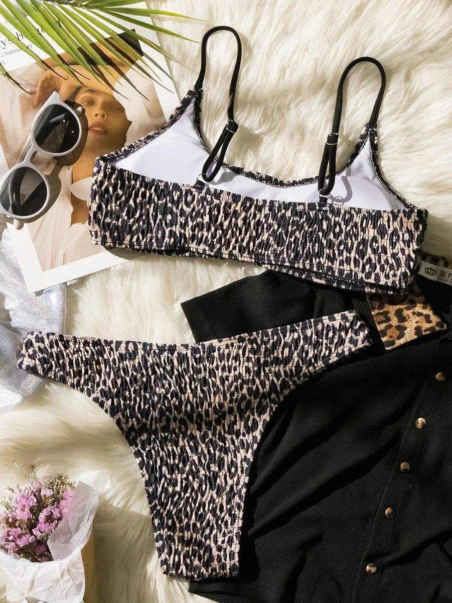 Women's Leopard Print Bikini Set - Designer Beach Swimwear | GFIT