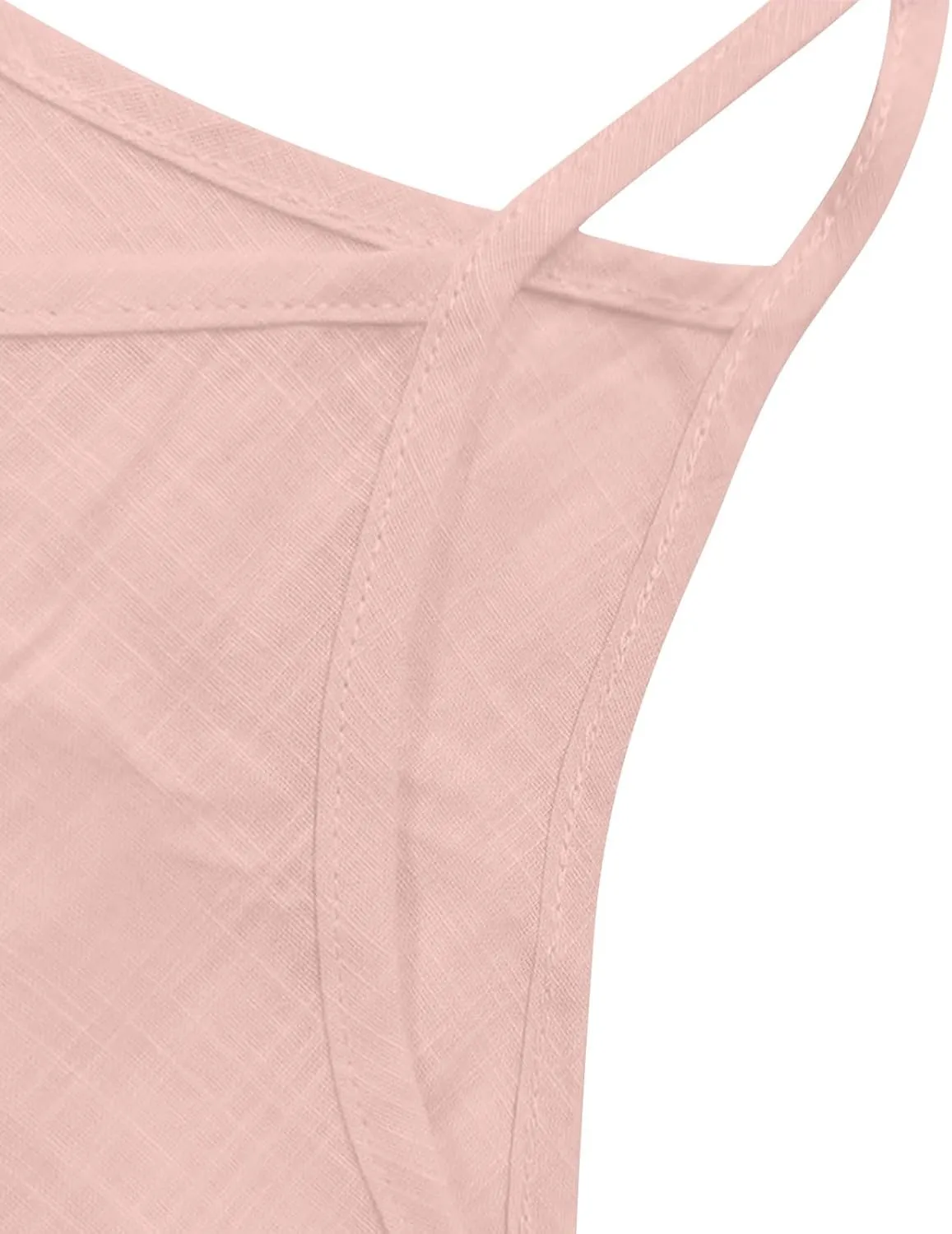 Womens Linen Tank Top Sleeveless Spaghetti Strap Top Casual Solid Color Tops Dressy Fashion Tops Summer Flowy Tank Top