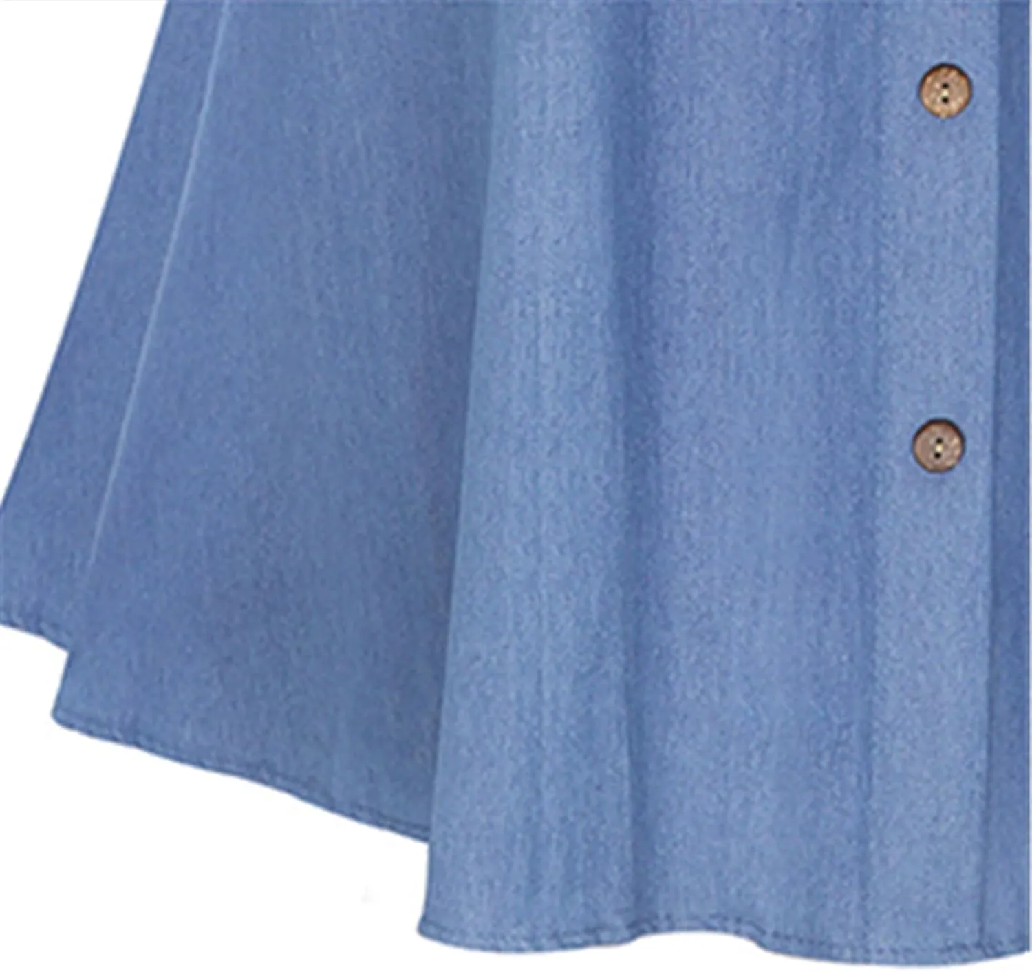 Women's Long Jean Skirts Button Front Denim Midi Skirts Slit Solid Color Mid Waisted A Line Midi Skirts with Pockets