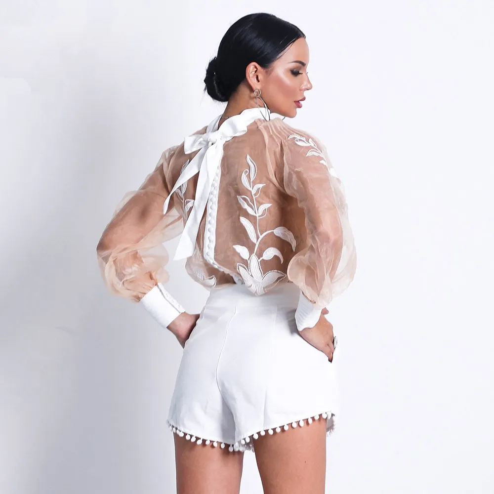 Women's O-Neck Long Sleeved Romper