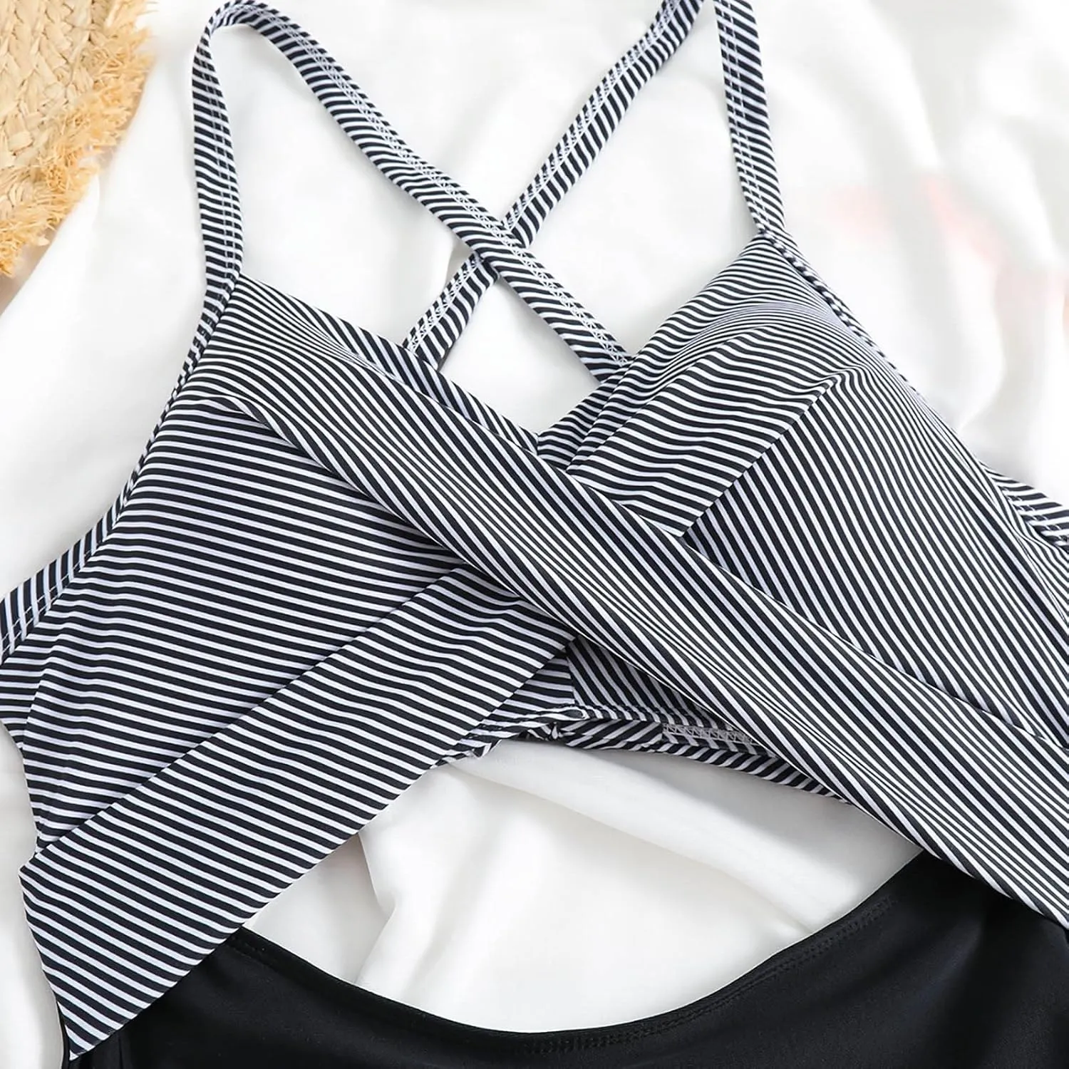 Womens One Piece Swimsuits Hanging Neck Strap Backless Swimwear Tummy Control Monokini High Waisted Bathing Suit