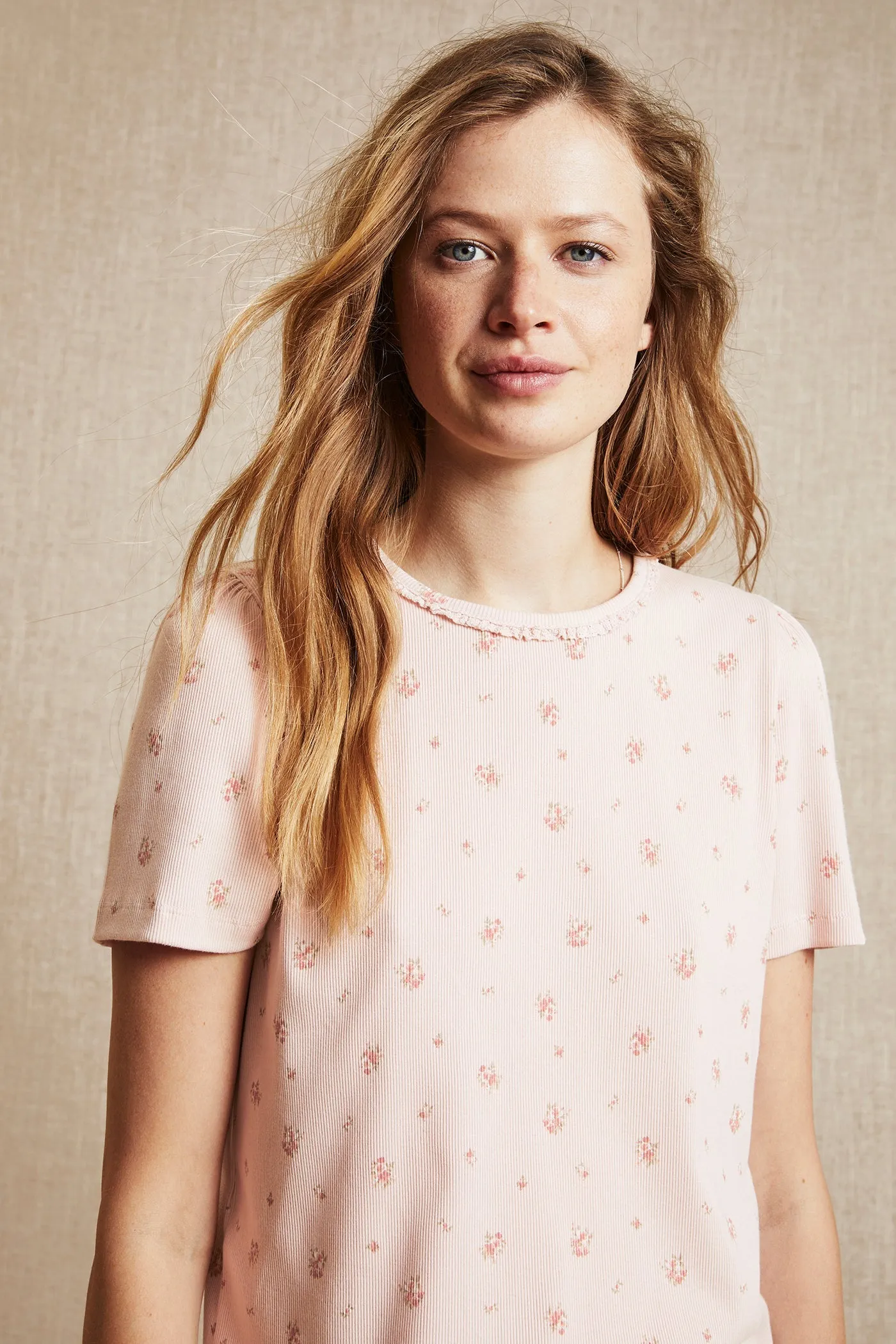 Womens pink floral pyjama-set