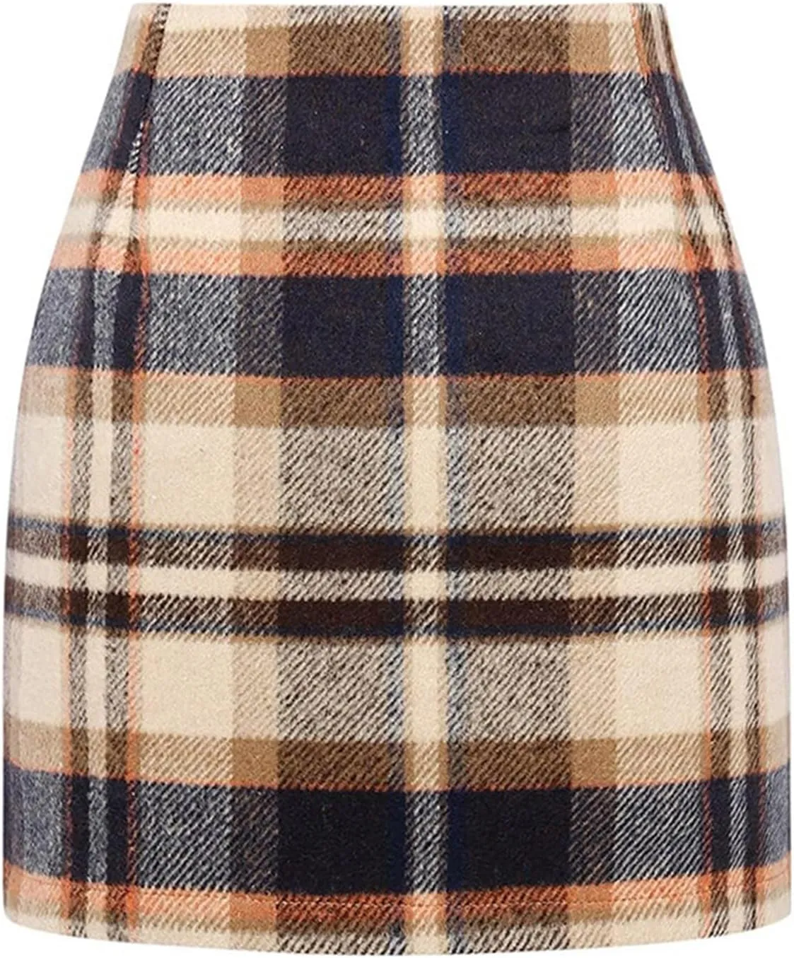 Womens Plaid Skirts High Waist Bodycon Pencil Skirt Wool A Line Stretch Mini Skirts Spring Skirts 2025 Trendy