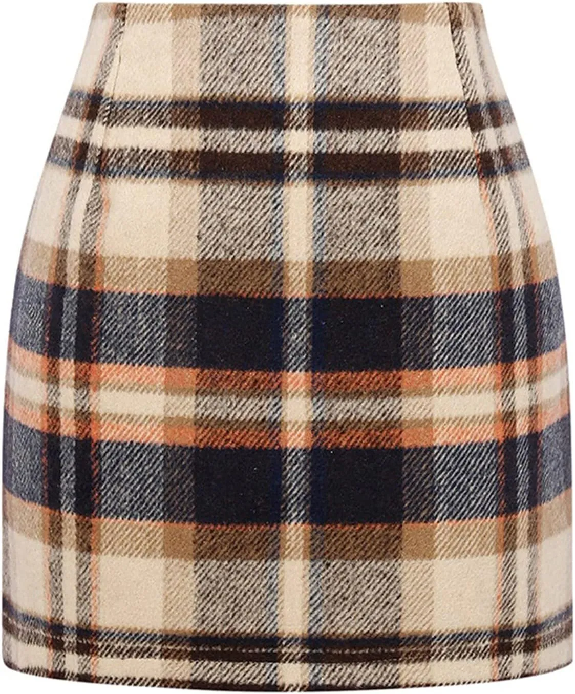 Womens Plaid Skirts High Waist Bodycon Pencil Skirt Wool A Line Stretch Mini Skirts Spring Skirts 2025 Trendy