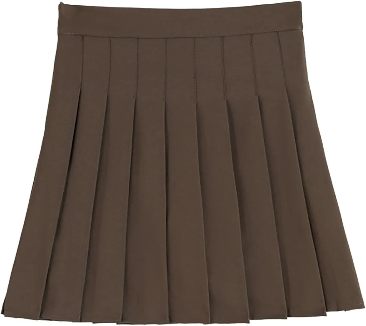 Women's Pleated Skirt A-Line Short Mini Basic School Uniform Cheerleader Skirts Plus Size Tennis Athletic Skorts