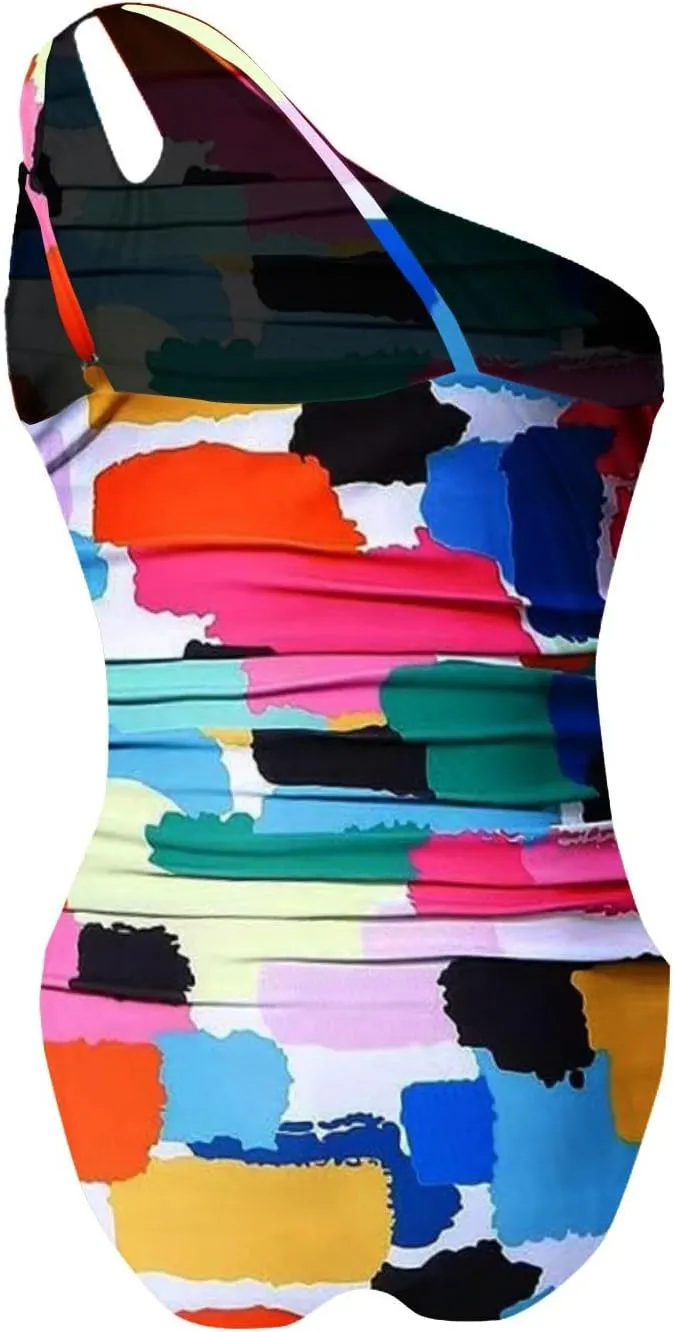 Womens Plus Size Swimsuit One Piece Swimsuit Bathing Suit Ruffle Wrap V Neck Swimwear One Piece Swimsuit One Piece