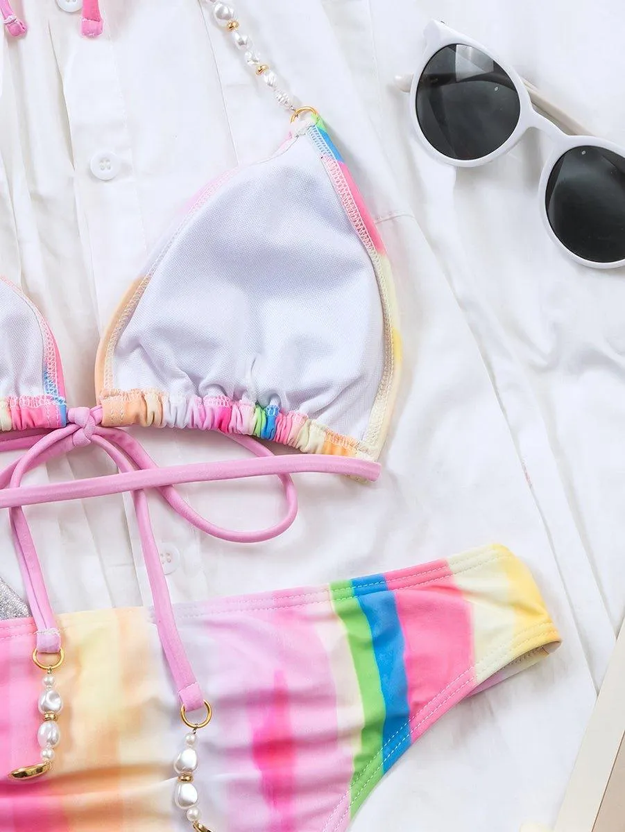 Women's Seashell Pattern Bikini Set - Designer Beach Swimwear for Pool & Beach