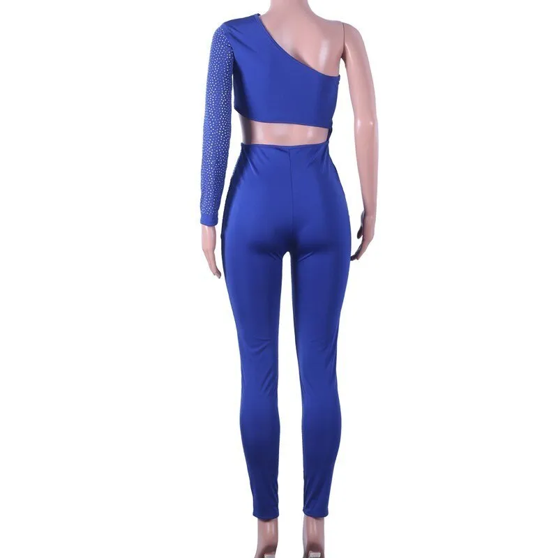 Women's Sequin Skinny Long-Sleeved Jumpsuit