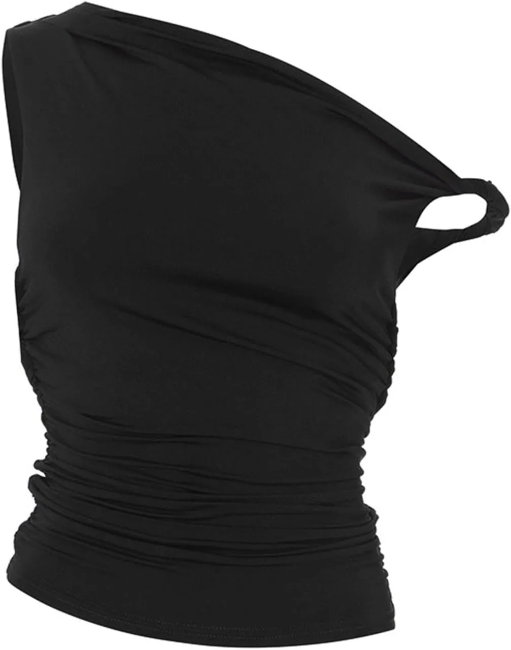 Women's Sexy One Shoulder Asymmetric Tank Tops, Fashion Sleeveless Bodycon Slim Summer Shirts Streetwear Y2K Clothes