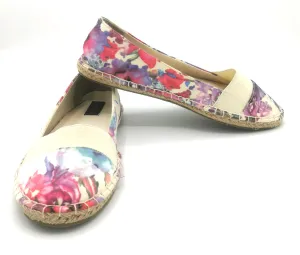 WOMENS SIZE 8 - JEANNE BEKER, Floral Boho Ballet Flats VGUC B9