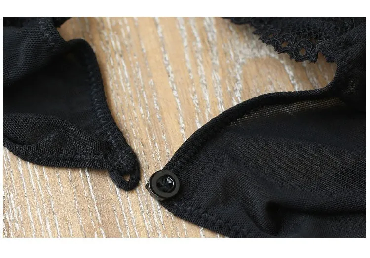 Women's Sleeveless Black Lace Bodysuit