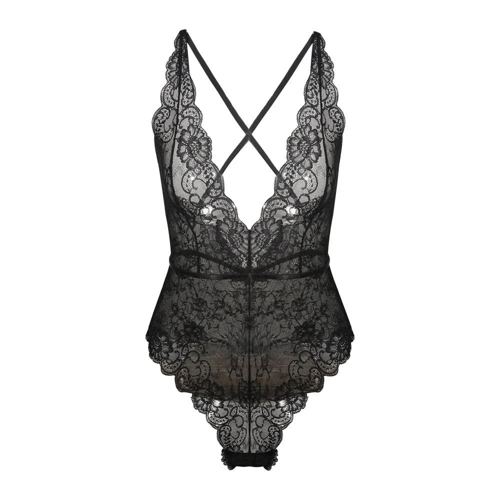 Women's Soft Backless Lace Bodysuit
