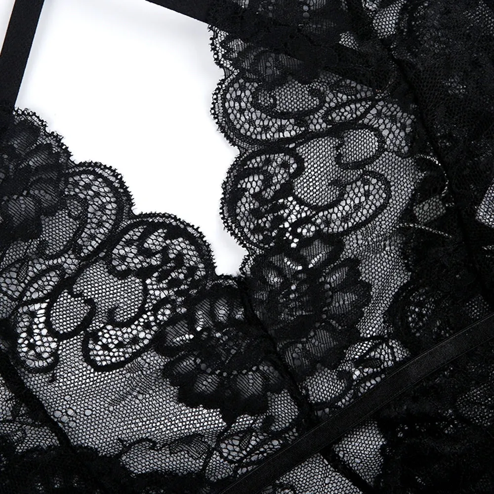 Women's Soft Backless Lace Bodysuit