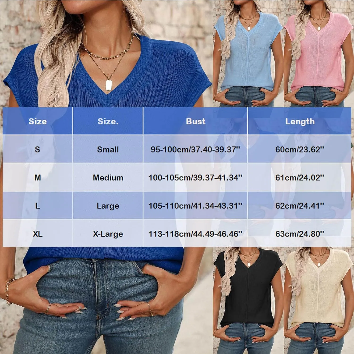 Women's Solid Color V-Neck Knit Tank Tops, Summer Loose Breathable Sleeveless Casual Shirts Lightweight Comfy Clothes