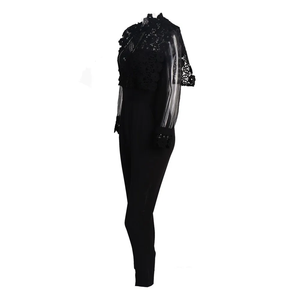 Women's Spring/Summer Long-Sleeve Romper With Mesh