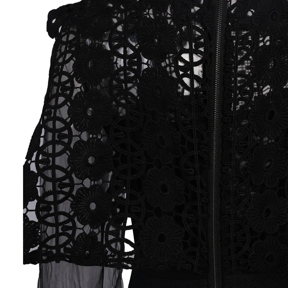 Women's Spring/Summer Long-Sleeve Romper With Mesh