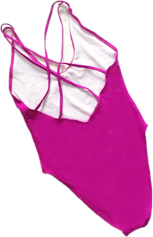 Women'S Strappy Swimwear One Piece Bikini Swimsuits Blackless Monokinis