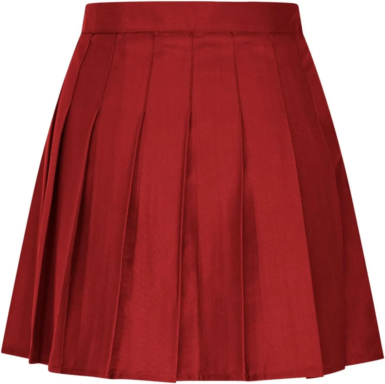 Womens Stretchy Pleated Mini Skirt High Waisted Solid Club Y2k School A-line Skirt A-Line Skater with Lining Shorts