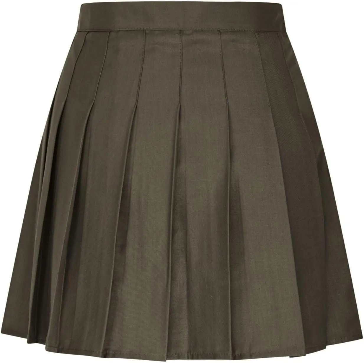 Womens Stretchy Pleated Mini Skirt High Waisted Solid Club Y2k School A-line Skirt A-Line Skater with Lining Shorts