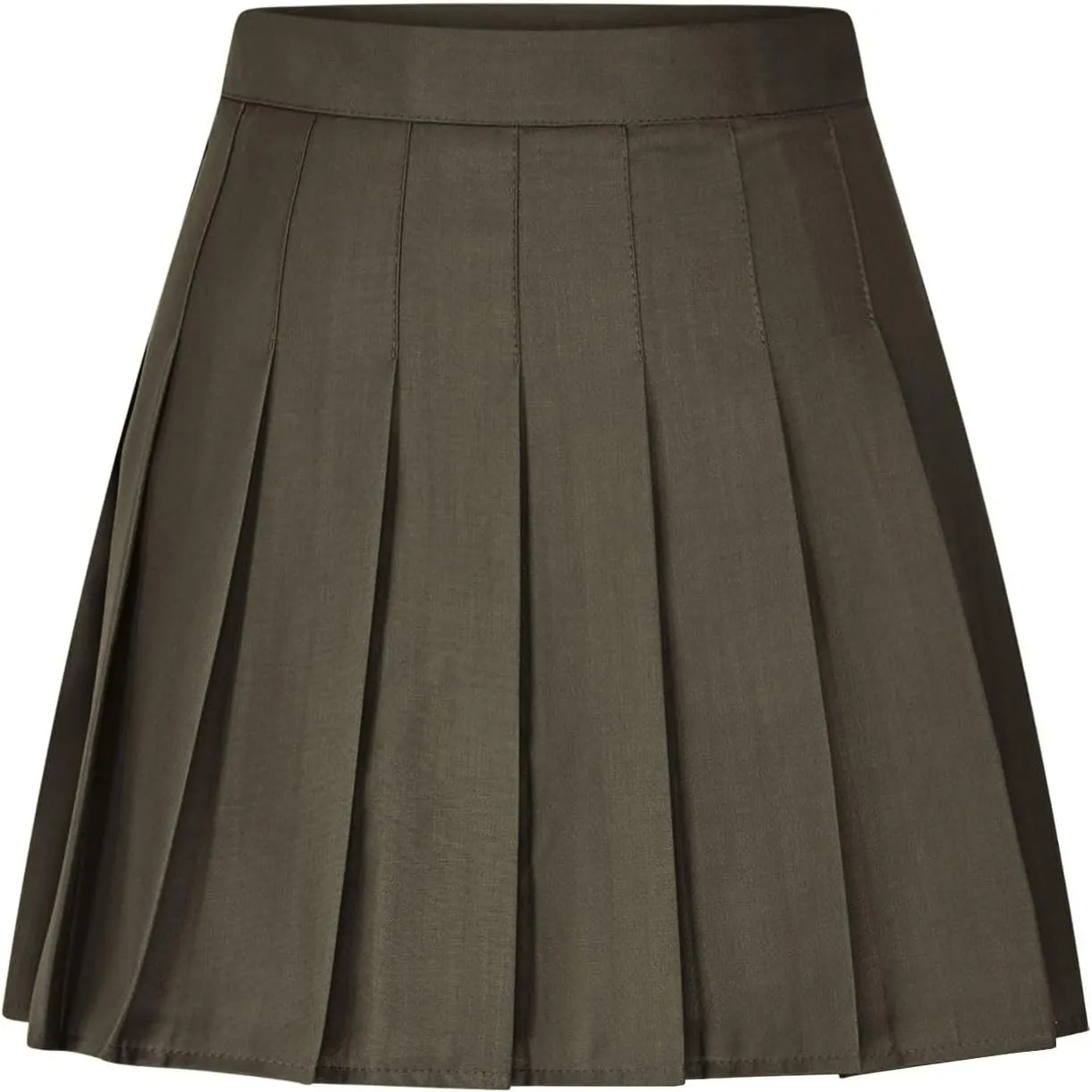 Womens Stretchy Pleated Mini Skirt High Waisted Solid Club Y2k School A-line Skirt A-Line Skater with Lining Shorts