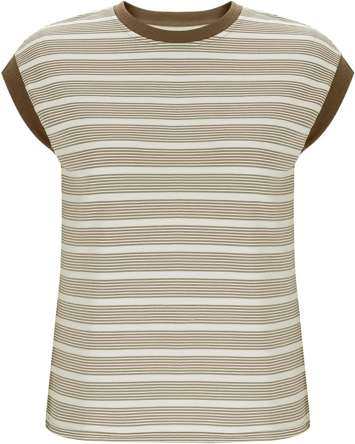 Women's Striped Knit Summer Tank Tops, Fashion Loose Cap Sleeve Casual Shirts Going Out Trendy Clothes