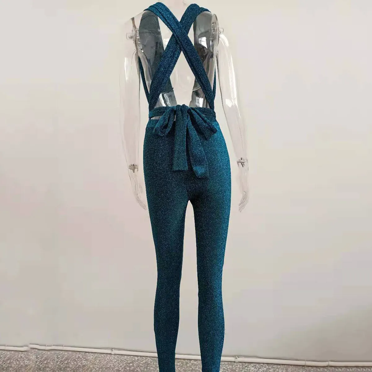 Women's Summer Casual V-Neck Sleeveless Jumpsuit