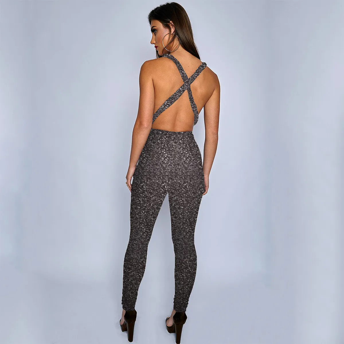 Women's Summer Casual V-Neck Sleeveless Jumpsuit