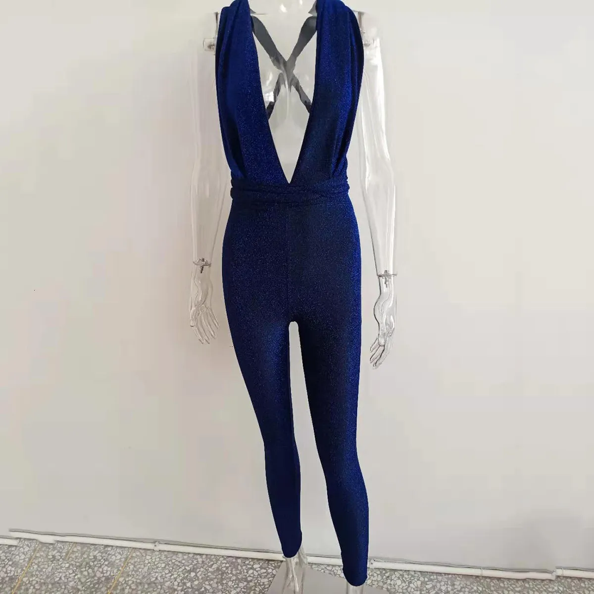 Women's Summer Casual V-Neck Sleeveless Jumpsuit