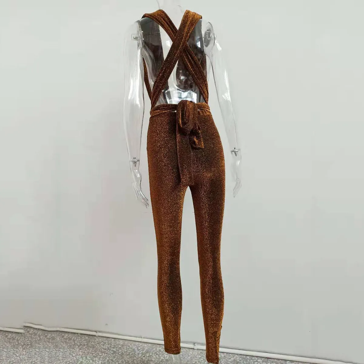 Women's Summer Casual V-Neck Sleeveless Jumpsuit