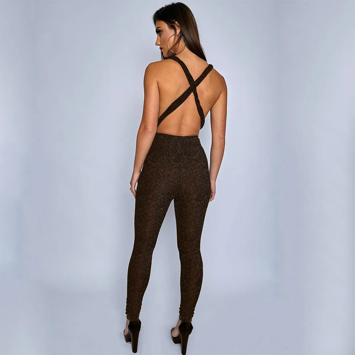 Women's Summer Casual V-Neck Sleeveless Jumpsuit