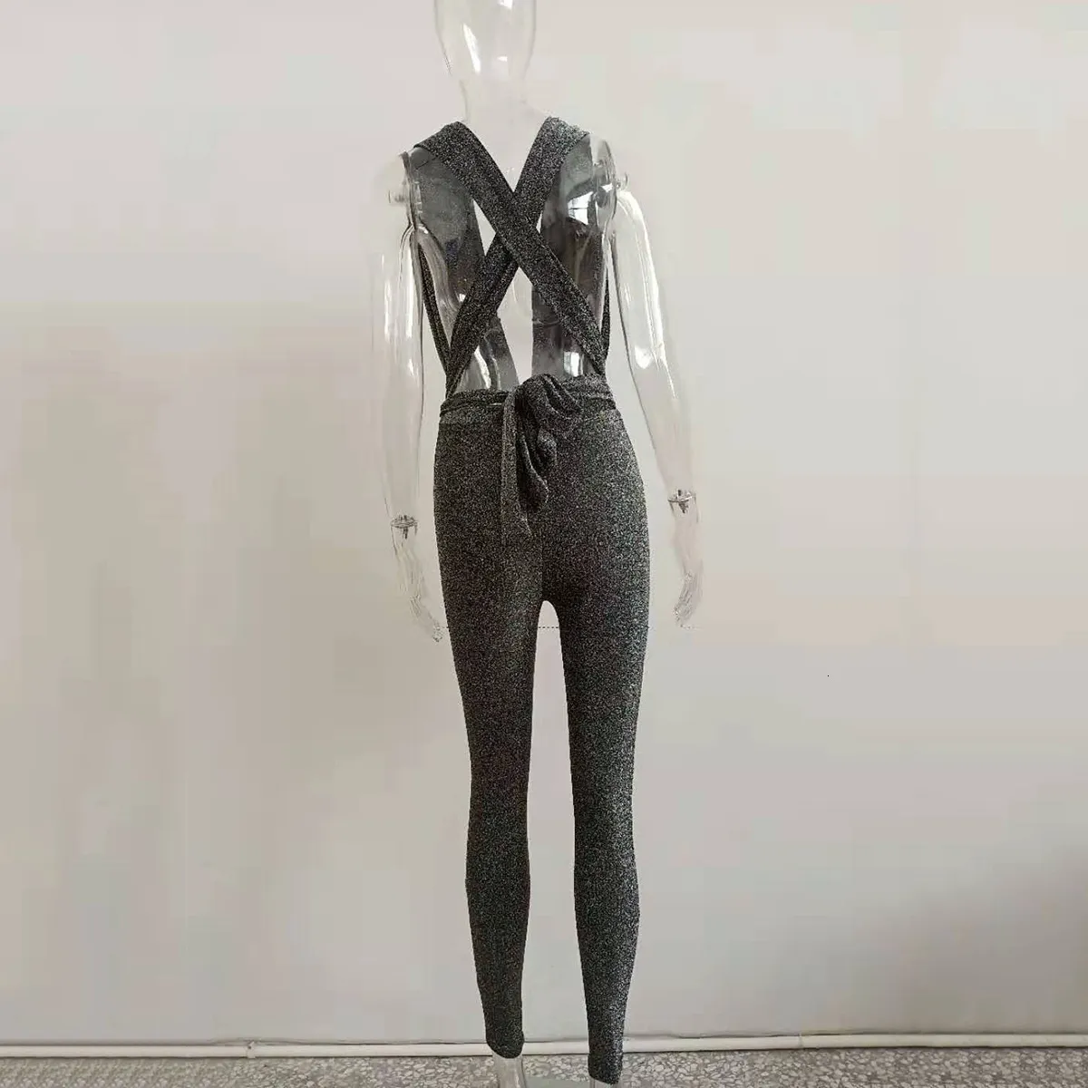 Women's Summer Casual V-Neck Sleeveless Jumpsuit